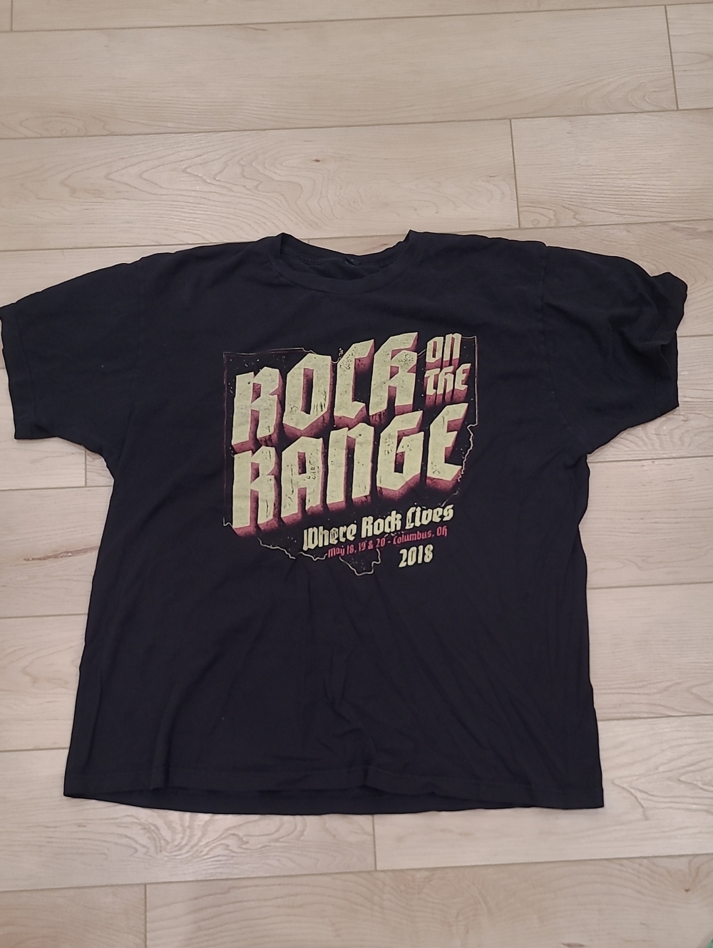 2018 Rock on the Range Black Graphic Concert Shirt